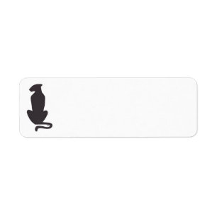 Black Cat Silhouette white return address labels