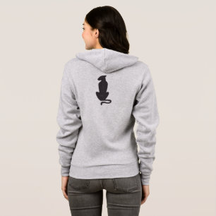 Black Cat Silhouette women grey Bella zip hoodie