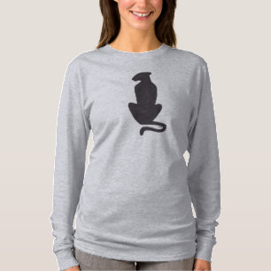 Black Cat Silhouette women grey long sleeve shirt