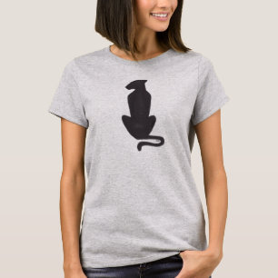 Black Cat Silhouette women grey T-shirt
