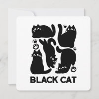 Black Cat Silhouettes - Cute Feline Design