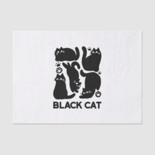 Black Cat Silhouettes - Cute Feline Design Tissue Paper