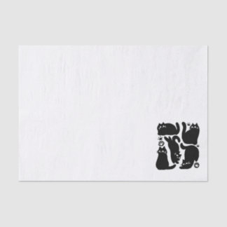 Black Cat Silhouettes - Cute Feline Design Tissue Paper