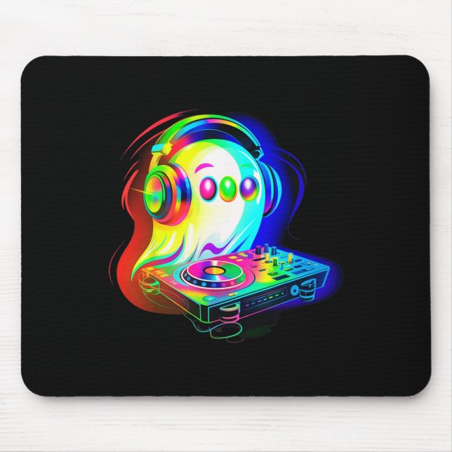 Black Cat Skeleton Hand Boop Cat Nose Funny Hallow Mouse Pad (Front)