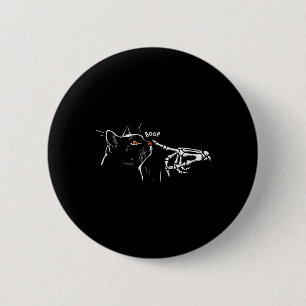 Black Cat Skeleton Hand Boop Halloween Pet Women G 6 Cm Round Badge
