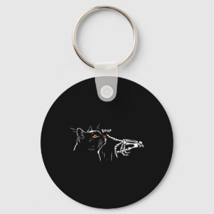 Black Cat Skeleton Hand Boop Halloween Pet Women G Key Ring