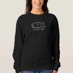  Black Cat Sketch   Minimalist Hand-Drawn Sweatshirt