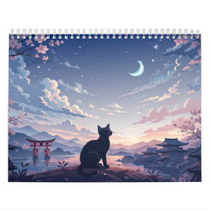 Black Cat Skies Twelve Months of Japan Calendar