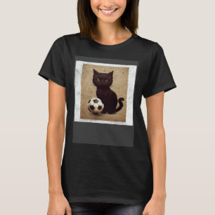 Black Cat Soccer Chocolate T-Shirt