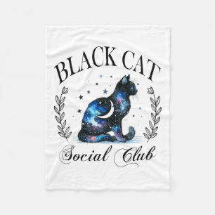 Black Cat Social Club Celestial Cat Halloween Goth Fleece Blanket
