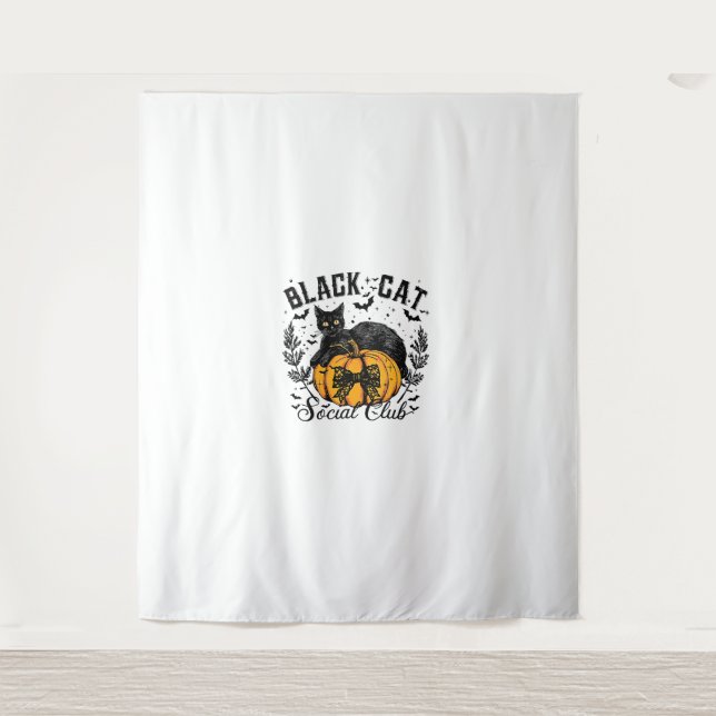 Black Cat Social Club, Halloween, Coquette, Gothic Tapestry (Front)