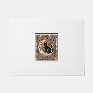 Black Cat Society Cat Black Cat Vintage Vector Art Doormat