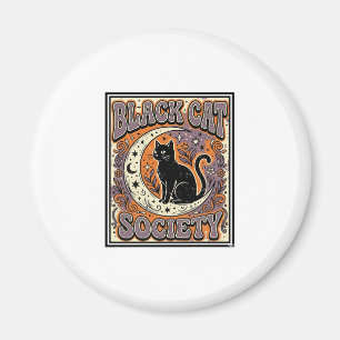 Black Cat Society Cat Black Cat Vintage Vector Art Magnet