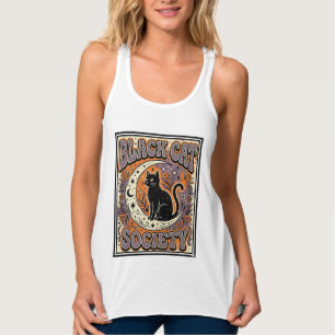 Black Cat Society Cat Black Cat Vintage Vector Art Singlet