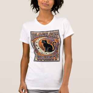Black Cat Society Cat Black Cat Vintage Vector Art T-Shirt