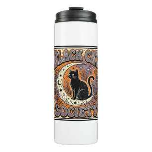 Black Cat Society Cat Black Cat Vintage Vector Art Thermal Tumbler