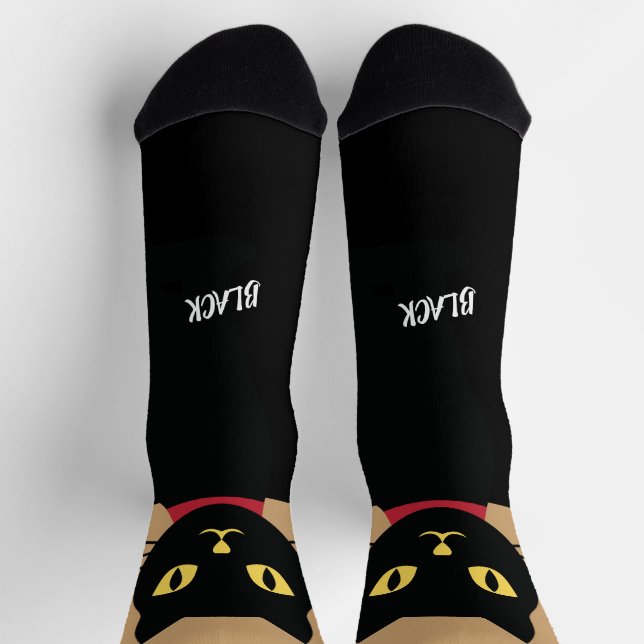 Black Cat Socks Gift for Cat Lovers (Top)