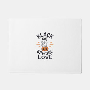 Black Cat Special Love Halloween Cat Vector Design Doormat