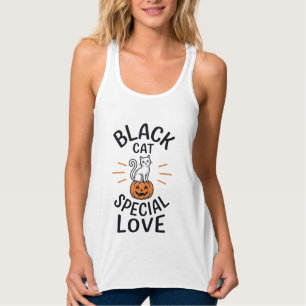 Black Cat Special Love Halloween Cat Vector Design Singlet