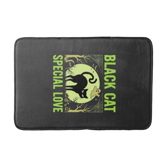 Black Cat Special Love Halloween Graphic Bath Mat (Front)