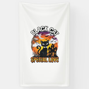 Black Cat Special Love Halloween Haunted House Bat Banner