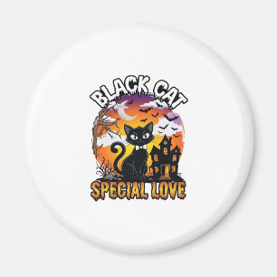 Black Cat Special Love Halloween Haunted House Bat Magnet