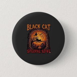 Black Cat Special Love Halloween Moon Witch Pumpki 6 Cm Round Badge