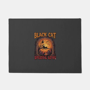 Black Cat Special Love Halloween Moon Witch Pumpki Doormat
