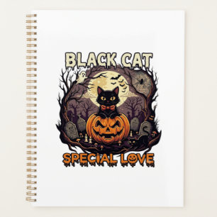 Black Cat Special Love Halloween Pumpkin Full Moon Planner