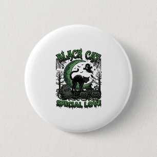 Black Cat Special Love Haloween Crescent Moon Ghos 6 Cm Round Badge