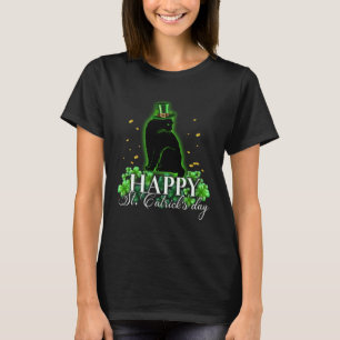Black Cat St Patricks Day Lucky Cat Mum Cat Dad T-Shirt