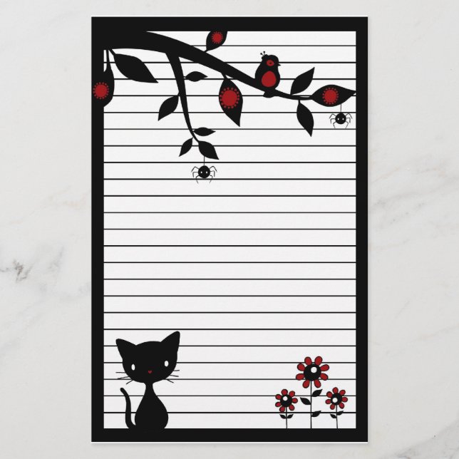 Black Cat Stationery (Front)