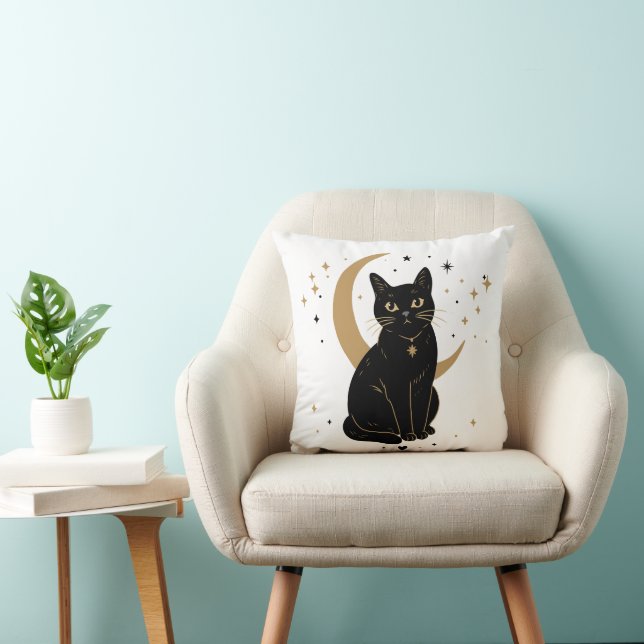 Black cat sticker cushion (Chair)
