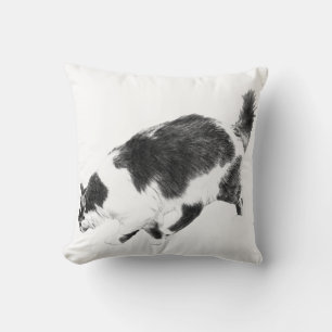 Black Cat Stride in Fall Light Cushion