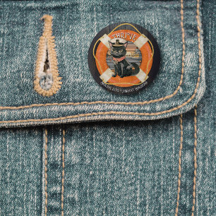 Black Cat Sunset: A Voyage to THRIVE 1 Inch Round 3 Cm Round Badge