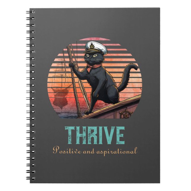 Black Cat Sunset: A Voyage to THRIVE Notebook (Front)