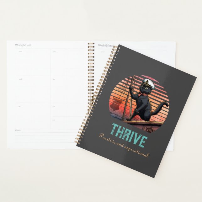 Black Cat Sunset: A Voyage to THRIVE Planner (Display)