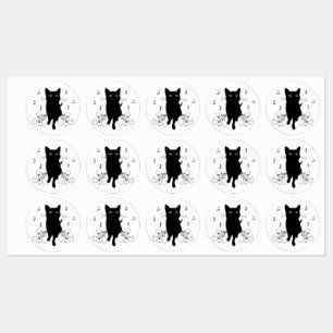 Black Cat Surrounded by Whispering Notes of Music