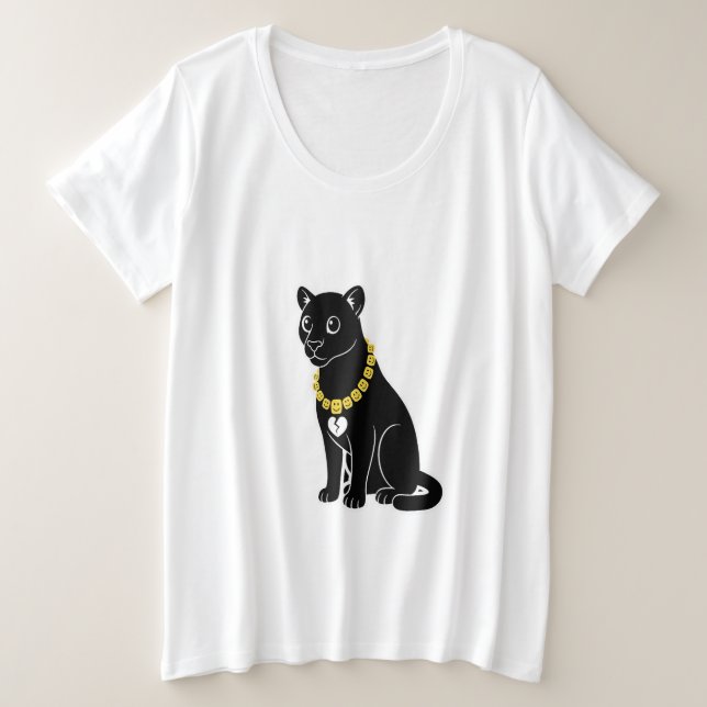 Black Cat Swag Plus Size T-Shirt (Design Front)