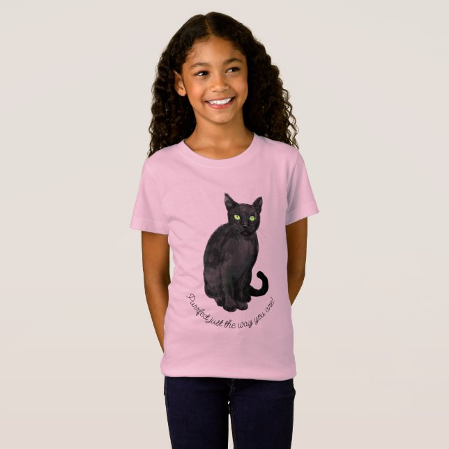 Black cat T-Shirt (Front Full)