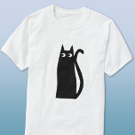 Black Cat T-Shirt<br><div class="desc">A fun and lucky black cat,  perfect for animal lovers. Original art by Nic Squirrell.</div>