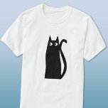 Black Cat T-Shirt<br><div class="desc">A fun and lucky black cat, perfect for animal lovers. Original art by Nic Squirrell.</div>