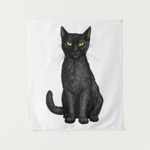 Black cat tapestry