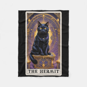 Black Cat Tarot Card The Hermit Halloween Childles Fleece Blanket