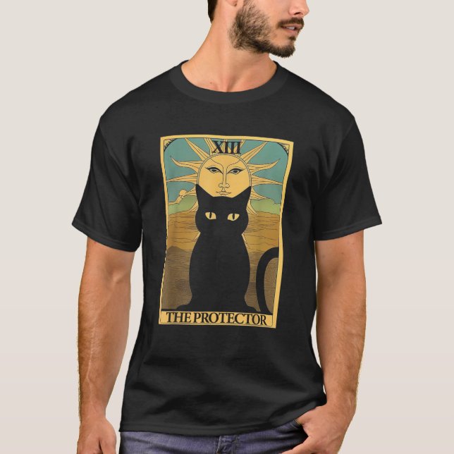 Black Cat Tarot Card The Protector  for Men Women  T-Shirt (Front)