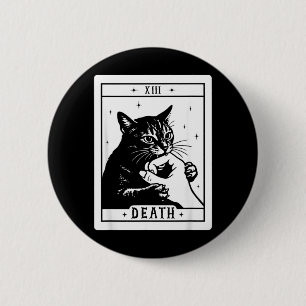 Black Cat Tarot Death Halloween Kitten Cat Mum Cat 6 Cm Round Badge