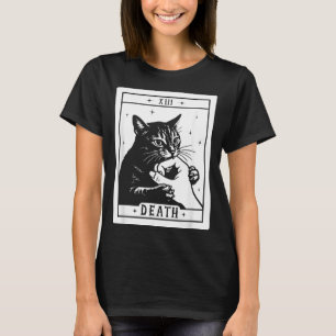 Black Cat Tarot Death Halloween Kitten Cat Mum Cat T-Shirt