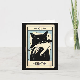 Black Cat Tarot Death Halloween Witchy Cat Lover Card