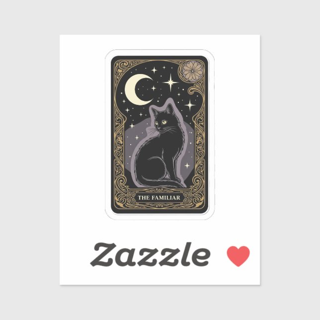 Black Cat Tarot – “The Familiar” Mystical Sticker (Sheet)