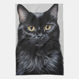 Black Cat Tea Towel